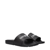 Off-White Black Cotton Slippers